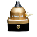 Gold Fuelab 535 series mini EFI fuel pressure regulator with dual -6AN inlets and single -6AN return port