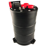 Fuelab 290mm fuel surge tank assembly with dual 340 LPH E85-compatible pumps and terminal electrical connectors.