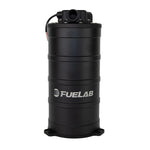 Fuelab 290mm tall aluminum fuel surge tank with integrated brushless twin screw pump.