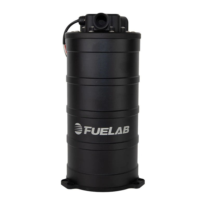 Fuelab 290mm tall aluminum fuel surge tank with integrated brushless twin screw pump.