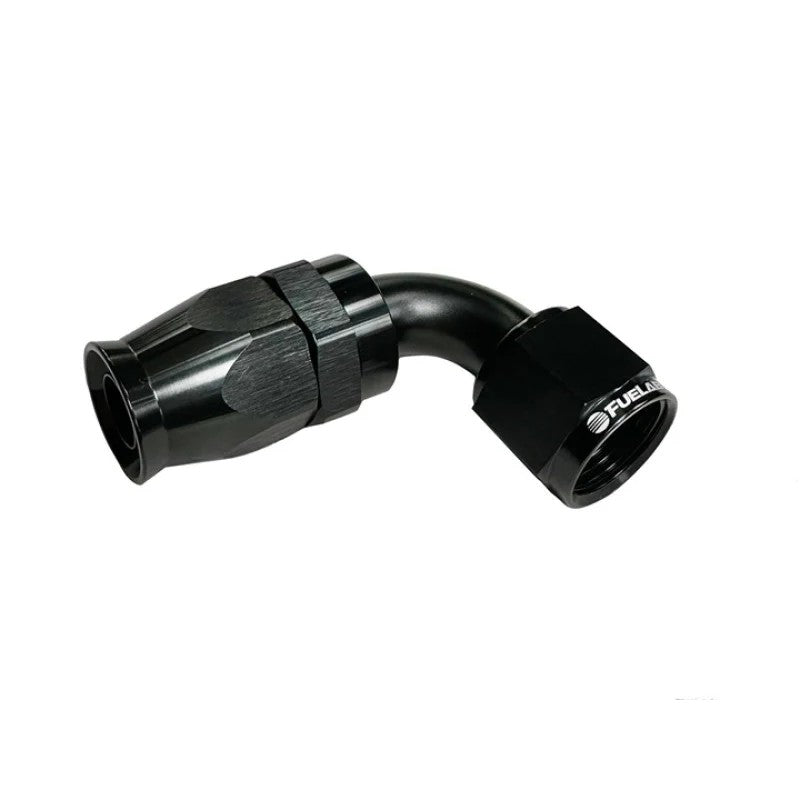 Fuelab 72690-10 90-degree swivel hose end fitting for -10AN PTFE-lined hoses.