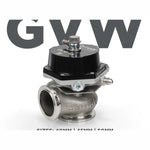Garrett GVW-50 50mm external wastegate kit in black with V-band flanges and mounting hardware