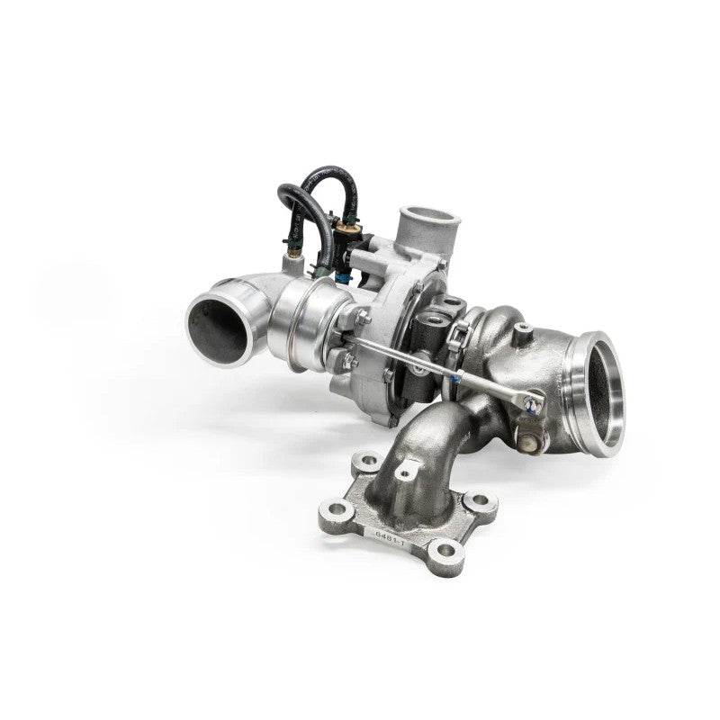 Garrett PowerMax Stage 1 bolt-on turbocharger upgrade kit for Ford 2.0L EcoBoost engines.