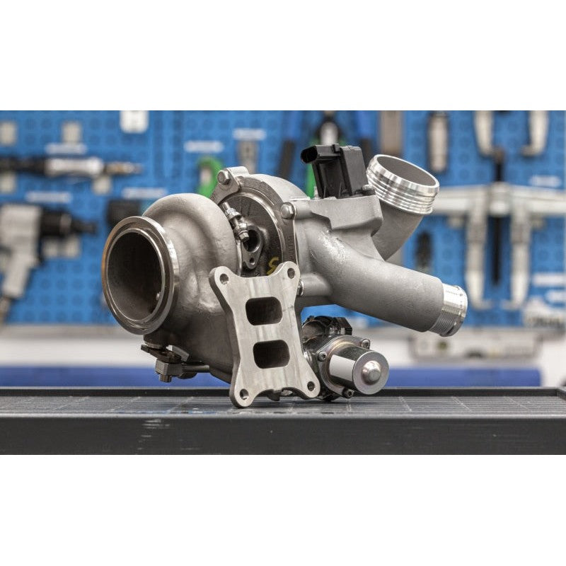 Garrett PowerMax Stage 2 performance bolt-on turbocharger for 2014-2018 Audi and VW 2.0L TSI engines.