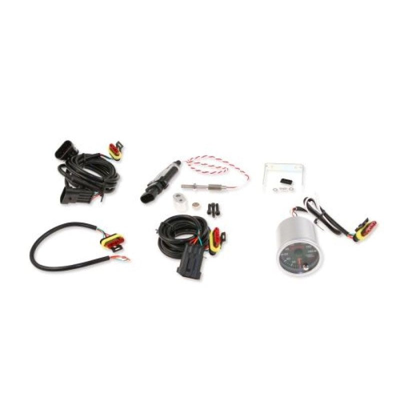 Garrett G-Series street-grade turbocharger speed sensor with integrated wiring harness and mounting bolt.