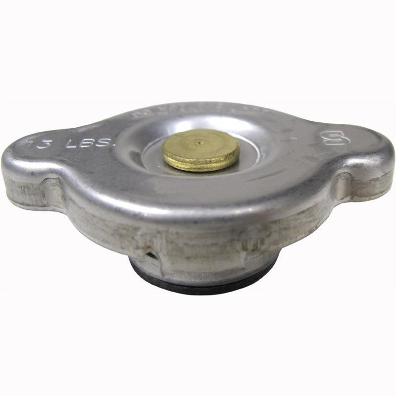 Gates 31333 metal radiator cap featuring a pressure relief spring and sealing gasket for cooling systems.