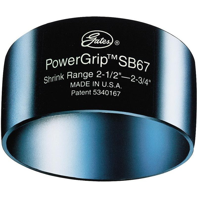 Black Gates PowerGrip SB 32954 thermoplastic heat-shrink hose clamp for 2 to 2.25 inch outside diameter hoses.