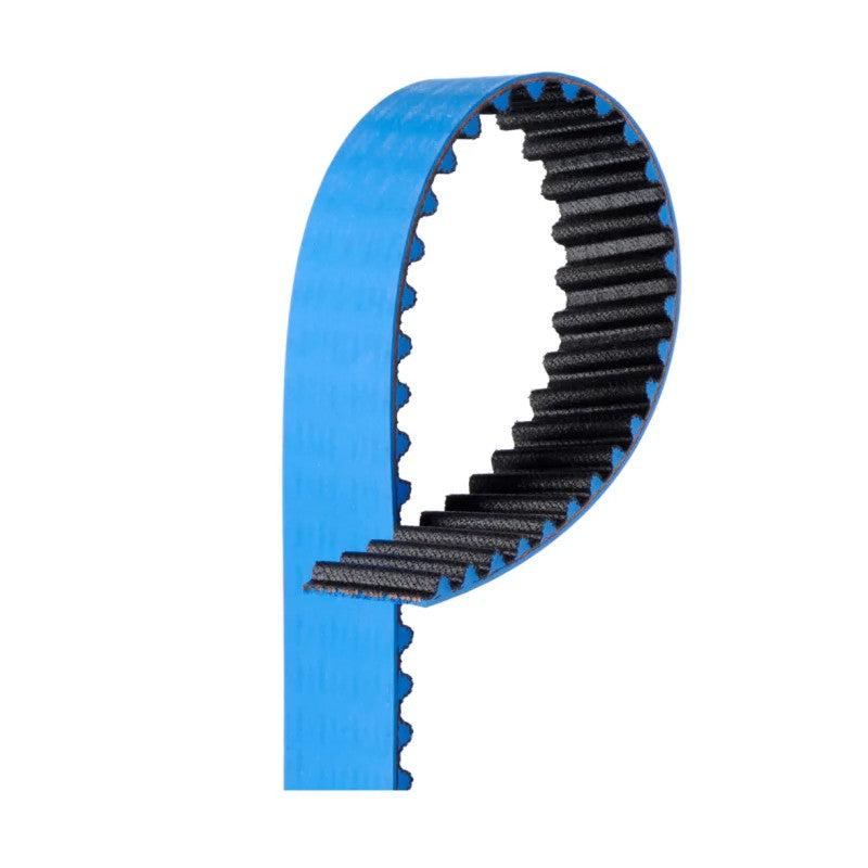 Gates Racing blue high-performance timing belt T1040RB for Nissan RB20, RB25, and RB26 engines.