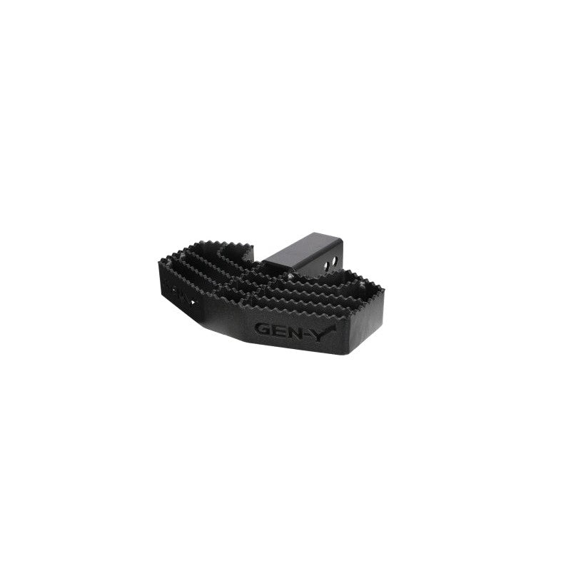 Gen-Y GH-060 heavy-duty serrated hitch step with integrated boot scraper and 2.5-inch shank.