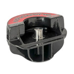 Hardened steel Gen-Y Guardian gooseneck coupler lock with radial fin architecture and weather-resistant finish.