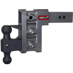 Gen-Y Mega Duty 2.5-inch shank adjustable 6-inch drop hitch with GH-0161 dual-ball and pintle lock attachment.