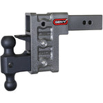 Gen-Y Mega Duty 2.5 inch shank adjustable drop hitch with dual-ball and pintle lock attachments