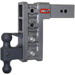 Gen-Y Mega Duty GH-1724 adjustable hitch with 3-inch shank, 9-inch drop, dual-ball mount, and pintle lock.