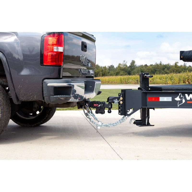 Gen-Y Phantom-X black adjustable 2-slot trailer hitch with 2-inch solid shank and dual-ball mount.