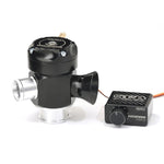 GFB Deceptor Pro II motorized blow off valve with electronic in-cabin controller and wiring harness.