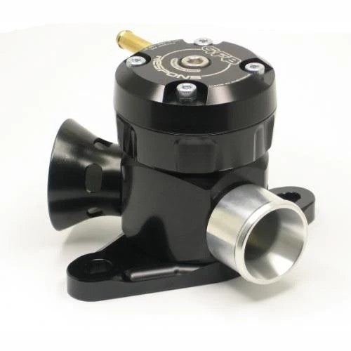 GFB T9002 TMS Respons adjustable blow off valve kit with black finish and mounting hardware
