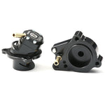 GFB DVX T9659 performance diverter valve with dual outlets and venting bias adjustment lever.