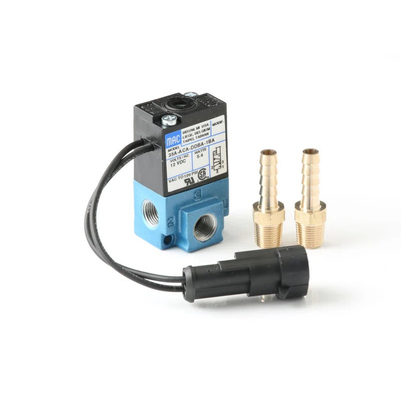 GFB G-Force 3-port electronic boost control solenoid with two brass hosetail fittings