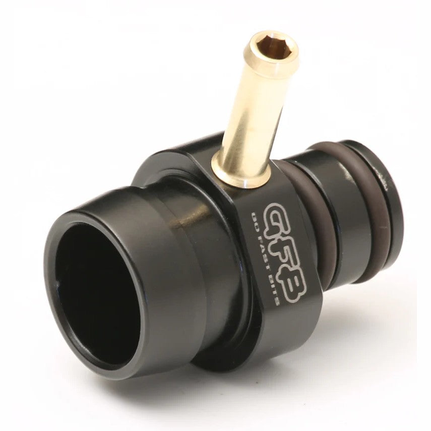 GFB 5800 aluminum boost gauge port adapter for 2006-2014 Volkswagen GTI.