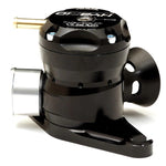 GFB Hybrid TMS Dual Port diverter valve showing staged venting outlets and mounting flange.