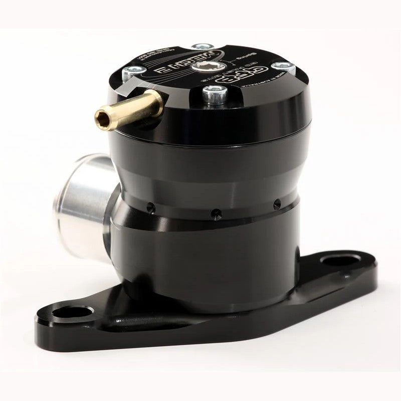 GFB Mach 2 TMS recirculating diverter valve T9101 in a black finish for 2003-2014 Subaru vehicles.