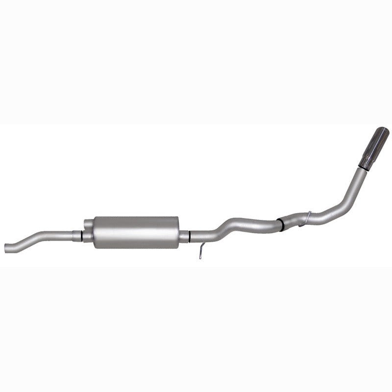 Gibson aluminized 3-inch cat-back single exhaust with Superflow muffler and polished stainless slash-cut tip.