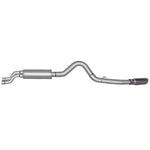 Gibson aluminized single side exit 4-inch cat-back exhaust system with a polished stainless steel slash-cut tip.