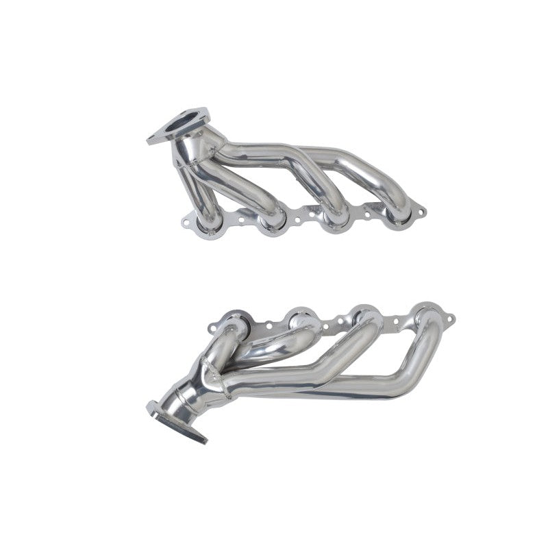 Gibson GP500S-C silver ceramic coated performance headers with 3/8-inch laser-cut flanges and 16-gauge tubing.
