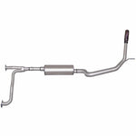 Gibson aluminized 3-inch single side cat-back exhaust system with a polished stainless steel slash-cut tip.