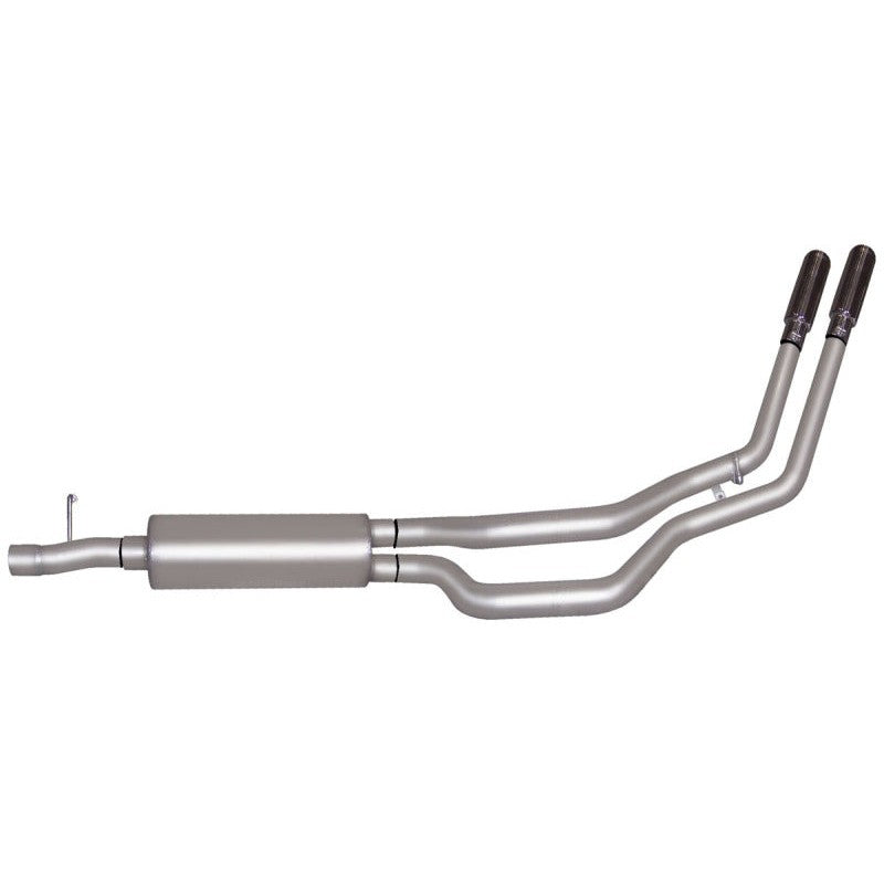 Gibson Dual Sport stainless steel cat-back exhaust system with dual polished slash-cut tips for 2005-2006 Ford Super Duty