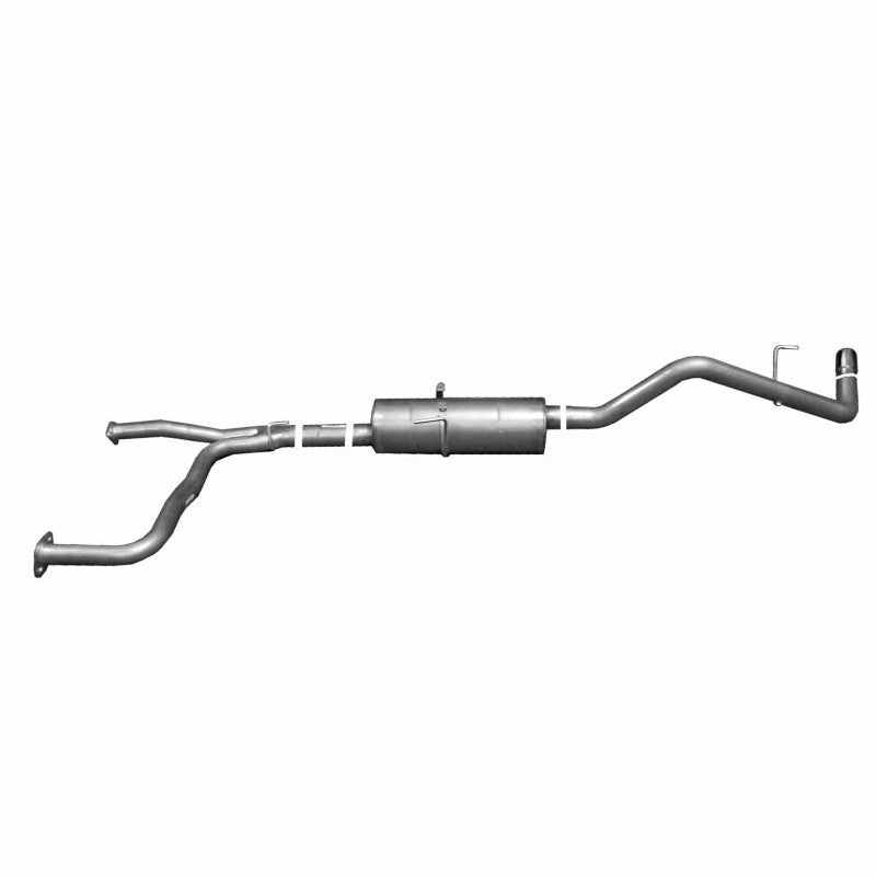 Gibson aluminized single side cat-back exhaust system for Nissan Frontier with polished stainless slash-cut tip
