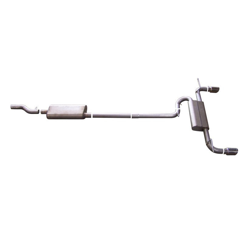 Gibson aluminized cat-back dual split exhaust system with polished slash-cut tips for Ford Edge and Lincoln MKX
