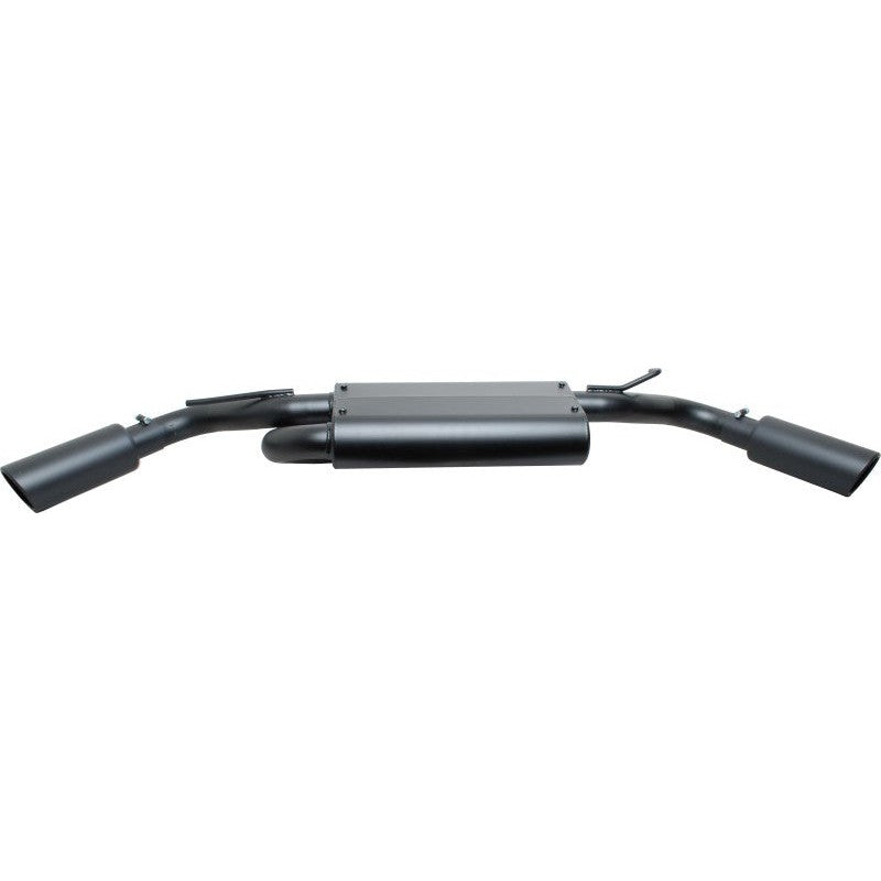 Gibson Black Elite dual exit exhaust system with black ceramic tips and mandrel-bent tubing for 2007-2017 Jeep Wrangler JK.