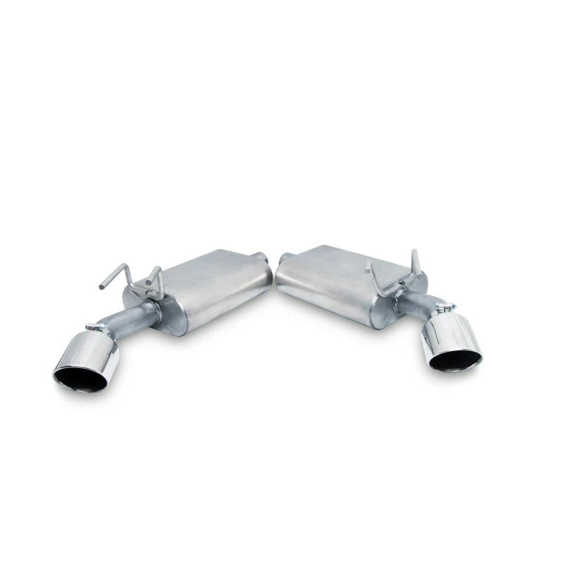 Gibson 2.25 inch aluminized axle-back dual exhaust with polished double wall tips for 2010-2015 Chevy Camaro 3.6L