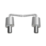 Gibson stainless steel axle-back exhaust system with black ceramic tips and Superflow CFT muffler