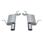 Gibson stainless steel dual axle-back exhaust system with black ceramic slash-cut tips for 2011-2022 Jeep Grand Cherokee.