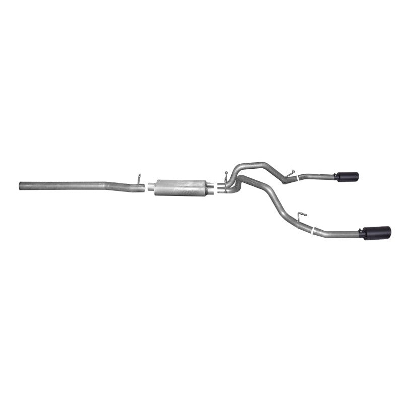 Gibson Black Elite Series dual split rear exit cat-back exhaust with black ceramic tips for 2015-2020 Cadillac Escalade ESV