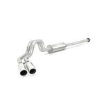 Gibson stainless steel dual sport cat-back exhaust system for 2015-2023 Ford F-150 with polished slash-cut tips.