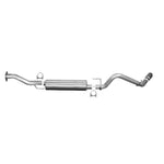 Gibson 2.5-inch aluminized cat-back exhaust system for Toyota Tacoma with polished stainless steel slash-cut tip.