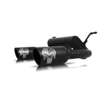 Gibson Patriot Skull Series dual cat-back exhaust with black ceramic tips and American flag badges for Jeep Wrangler