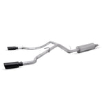 Gibson Black Elite cat-back exhaust system with split rear dual exit and black ceramic tips for 2019-2024 Ford Ranger