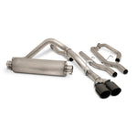 Gibson Black Elite dual exit cat-back exhaust system with black ceramic rolled slash-cut tips for 2022-2026 Toyota Tundra.