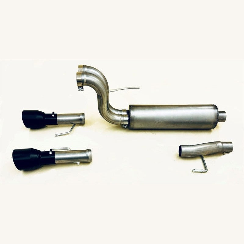 Gibson Black Elite stainless steel split rear exhaust system with dual 5-inch black ceramic tips for Ford F-150