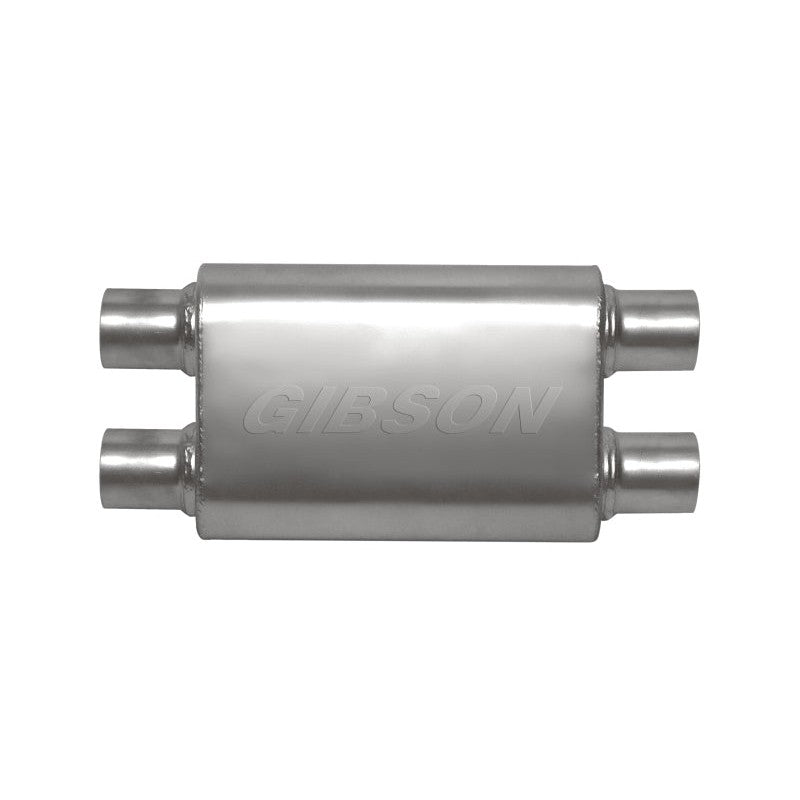 Gibson CFT Superflow 55105S stainless steel dual/dual oval muffler with 2.25-inch inlets and outlets.
