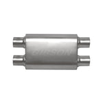 Gibson MWA Superflow stainless steel oval muffler with dual 3 inch inlets and dual 3 inch outlets