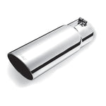Polished stainless steel Gibson 4-inch round angle-cut exhaust tip with 3-inch inlet and embossed logo