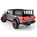 Textured black Go Rhino XRS Overland Xtreme Rack with 4-CORE side bars and steel uprights for Jeep Gladiator.