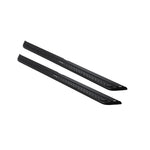 Go Rhino Dominator Extreme DSS 87-inch textured black sliders with removable punched steel step plates and outer rub rails.