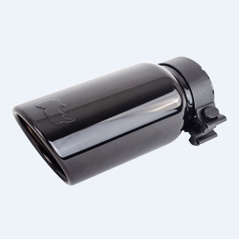 Black chrome finished stainless steel exhaust tip with integrated Torca DuraSeal clamp