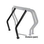 Go Rhino black powder coated 3-inch steel bed bar kicker extensions part 9370B for pickup trucks.
